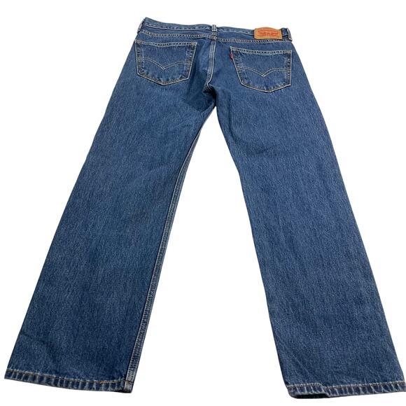 Levi's 505 Jeans Straight Leg Medium Wash size 34 x 29 Classic Red Tab - Picture 3 of 8